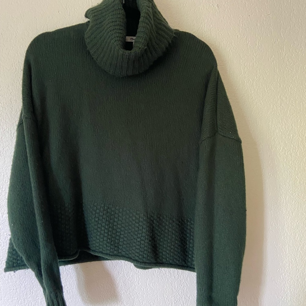 Madewell Green Cowl Neck Sweater Knit